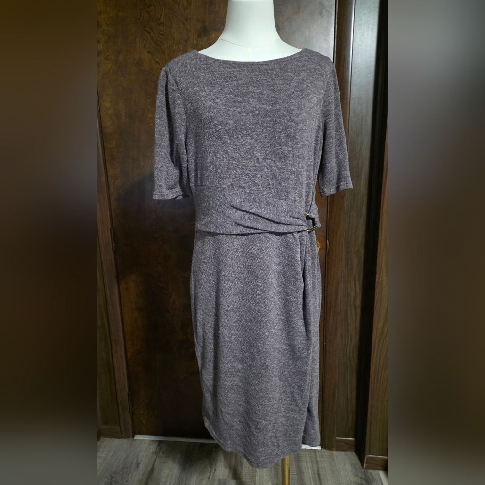 Ellen Tracy Heather Gray Midi Dress